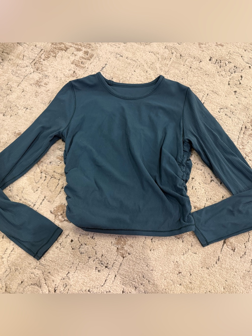 lululemon athletica Long Sleeve Ribbed Top - Teal Blue